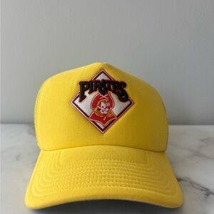 VINTAGE Yellow PGH Pirates Baseball Cap